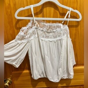 Hollister Off the Shoulder White Blouse